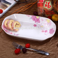 Porcelain Square Dish With Two Flowers decal